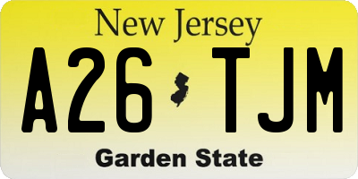 NJ license plate A26TJM