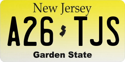 NJ license plate A26TJS