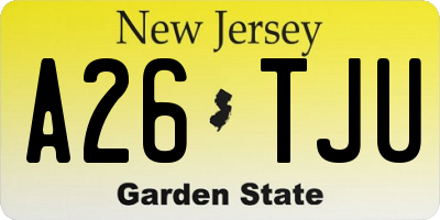 NJ license plate A26TJU