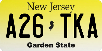 NJ license plate A26TKA