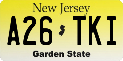 NJ license plate A26TKI