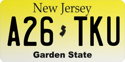 NJ license plate A26TKU
