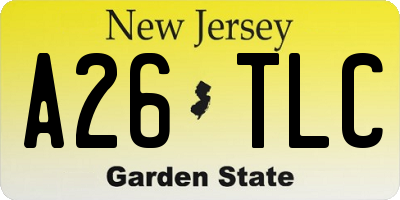 NJ license plate A26TLC