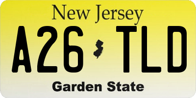 NJ license plate A26TLD
