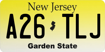 NJ license plate A26TLJ