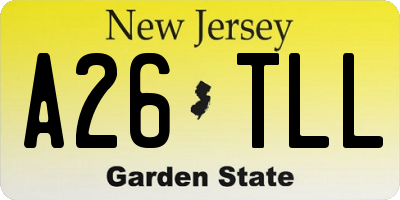 NJ license plate A26TLL