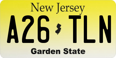 NJ license plate A26TLN