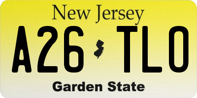 NJ license plate A26TLO