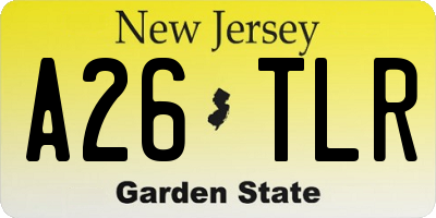 NJ license plate A26TLR