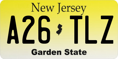 NJ license plate A26TLZ