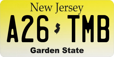 NJ license plate A26TMB