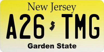 NJ license plate A26TMG