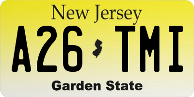 NJ license plate A26TMI