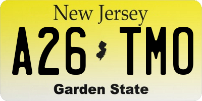 NJ license plate A26TMO