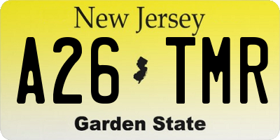 NJ license plate A26TMR