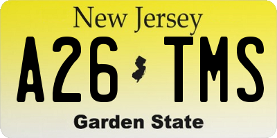 NJ license plate A26TMS