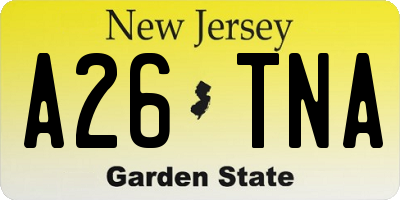 NJ license plate A26TNA