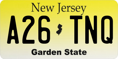 NJ license plate A26TNQ
