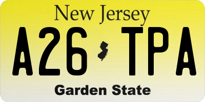 NJ license plate A26TPA