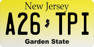 NJ license plate A26TPI