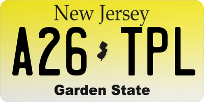 NJ license plate A26TPL
