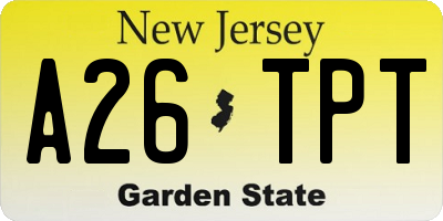 NJ license plate A26TPT