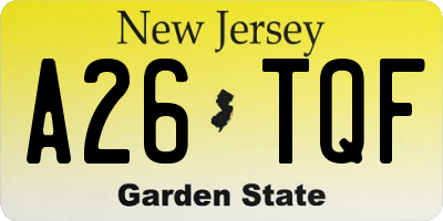 NJ license plate A26TQF