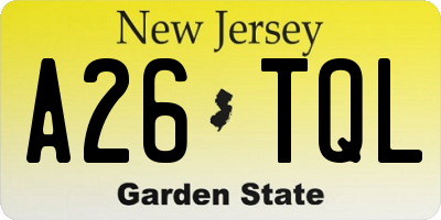 NJ license plate A26TQL