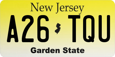NJ license plate A26TQU