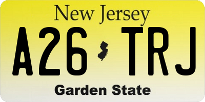 NJ license plate A26TRJ