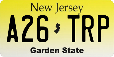 NJ license plate A26TRP