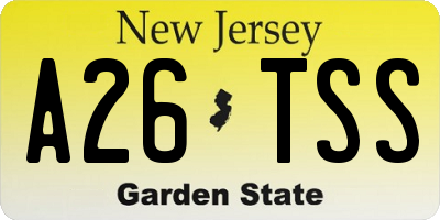 NJ license plate A26TSS