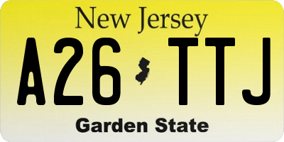 NJ license plate A26TTJ