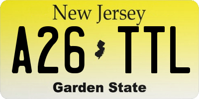NJ license plate A26TTL