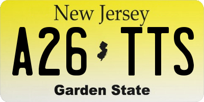 NJ license plate A26TTS