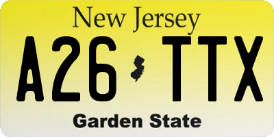 NJ license plate A26TTX
