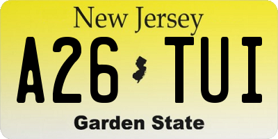 NJ license plate A26TUI