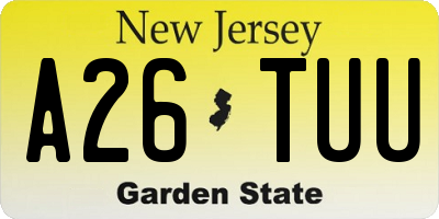 NJ license plate A26TUU