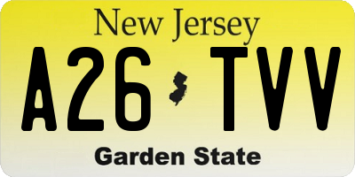 NJ license plate A26TVV