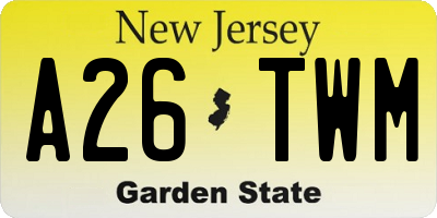 NJ license plate A26TWM