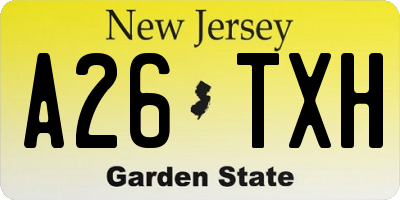 NJ license plate A26TXH