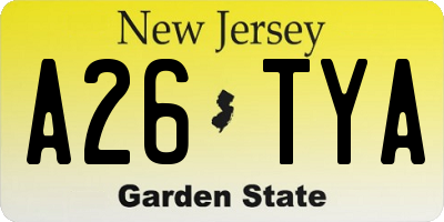 NJ license plate A26TYA