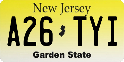NJ license plate A26TYI