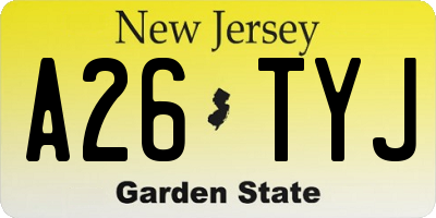 NJ license plate A26TYJ