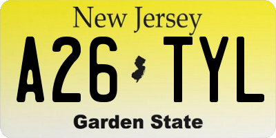 NJ license plate A26TYL