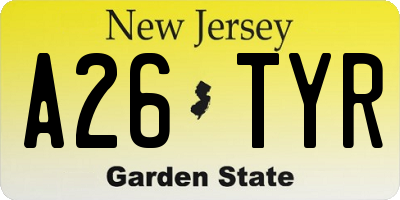 NJ license plate A26TYR