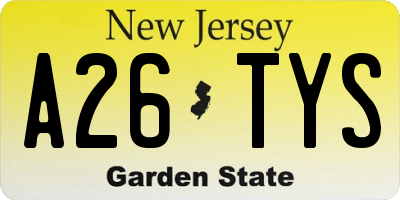 NJ license plate A26TYS
