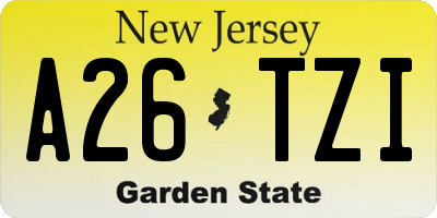 NJ license plate A26TZI