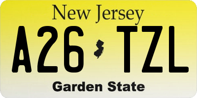 NJ license plate A26TZL