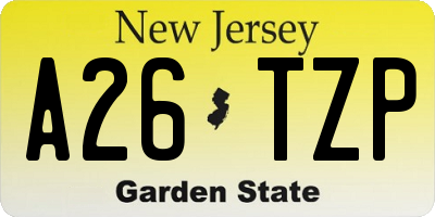 NJ license plate A26TZP